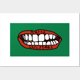 Mouth says Merry Christmas Posters and Art